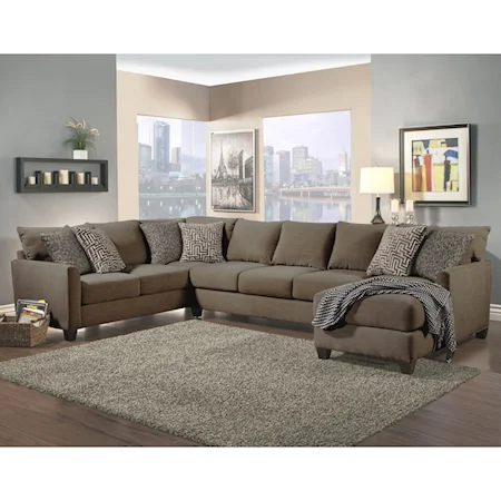 Casual Contemporary Sectional with Chaise